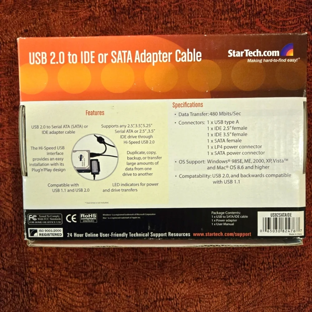 StarTech USB 2.0 to IDE or SATA Adapter Cable - Picture 5 of 6